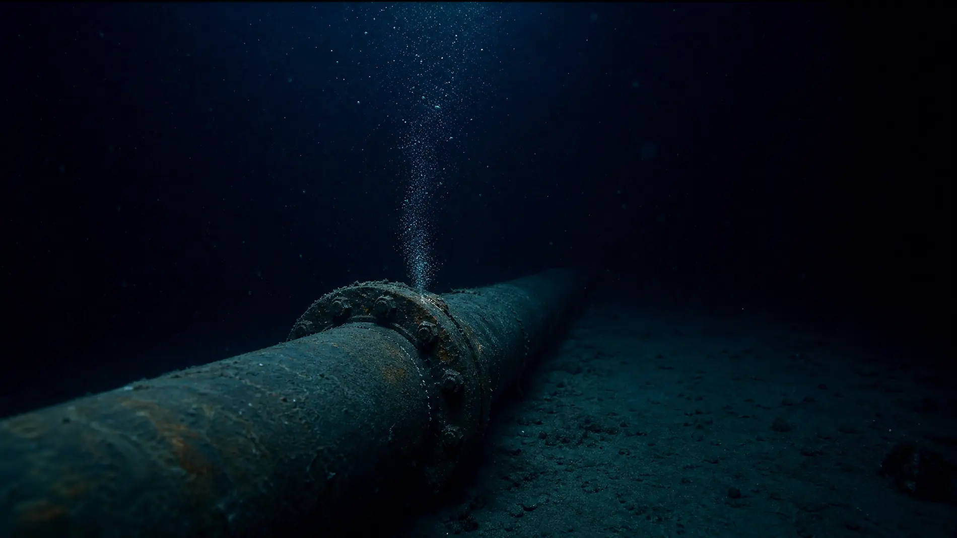 A subsea pipeline on the ocean floor